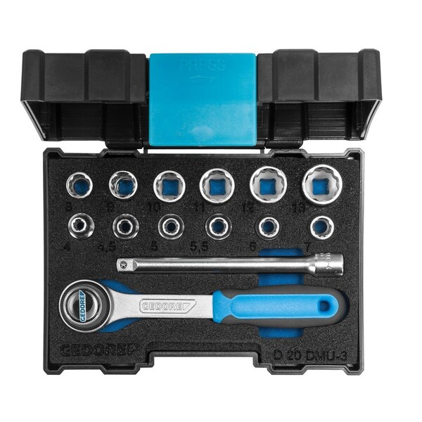 Socket Set, 1/4", 14 pcs., UD 4-13mm, 1815598